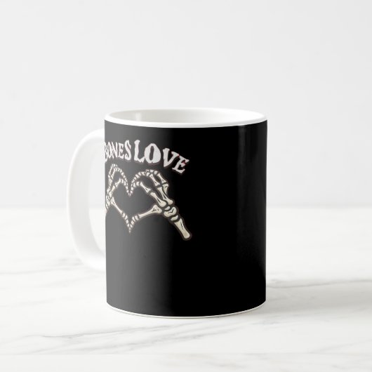 Liebe Skeleton Handklassik Kaffeetasse (Vorderseite Links)