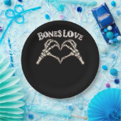 Liebe Skeleton Handklassik Pappteller (Party)