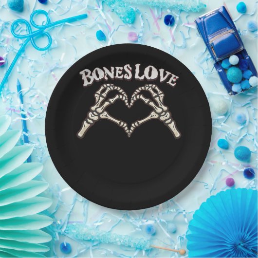 Liebe Skeleton Handklassik Pappteller (Party)