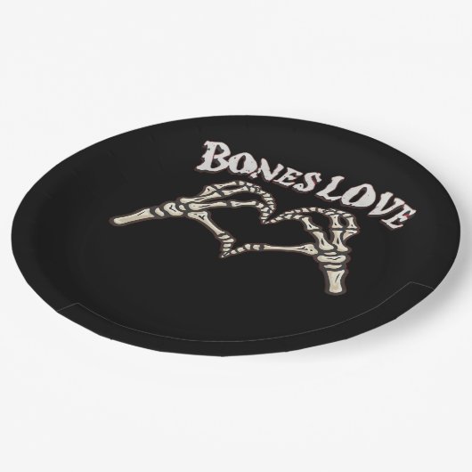 Liebe Skeleton Handklassik Pappteller (Schrägansicht)