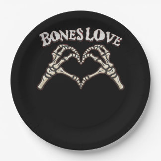 Liebe Skeleton Handklassik Pappteller