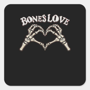Liebe Skeleton Handklassik Quadratischer Aufkleber