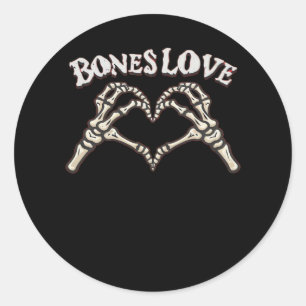 Liebe Skeleton Handklassik Runder Aufkleber
