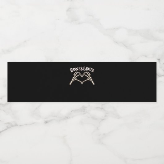 Liebe Skeleton Handklassik Wasserflaschenetikett (Einzelnes Label)