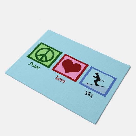 Liebe Ski Fußmatte (Schrägansicht)