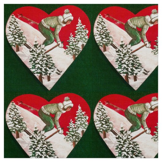 Liebe, Ski zu fahren Gewebe Stoff (Muster)