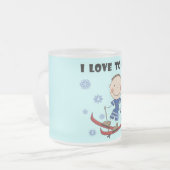 Liebe Ski zu fahren - Jungen-T-Shirts und Mattglastasse (Vorderseite Links)