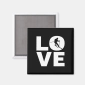 Liebe Skiverleih Magnet (Vorderseite/Rückseite)