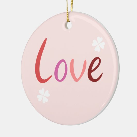 Liebe-Skript-Entwurf zackt Rottöne u. Weiß aus Keramik Ornament (Links)