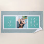 Liebe-Skript Foto-Monogramm Strandtuch (Vorderseite)