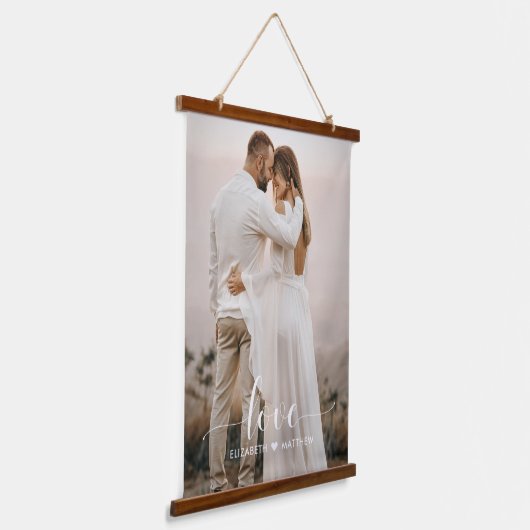 Liebe-Skript Handgeschriebenes Personalisiertes Ho Wandteppich Mit Holzrahmen (Gewinkelt)