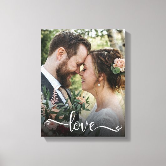 Liebe Skript Hochzeit Foto Canvas drucken Leinwanddruck (Vorderseite)
