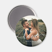 Liebe Skript Hochzeitsschreiben Foto Custom Magnet (Vorderseite/Rückseite)