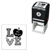 Liebe Skript Monogramm Lehrer Rubber Briefmarke Permastempel (Beispiel)
