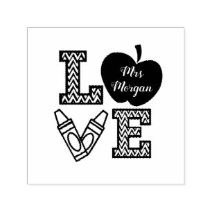 Liebe Skript Monogramm Lehrer Rubber Briefmarke Permastempel
