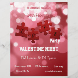 Liebe Skript Puzzle Pieces Flyer
