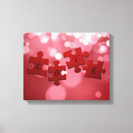 Liebe Skript Puzzle Pieces Leinwanddruck