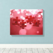 Liebe Skript Puzzle Pieces Leinwanddruck (Insitu (Holzboden))