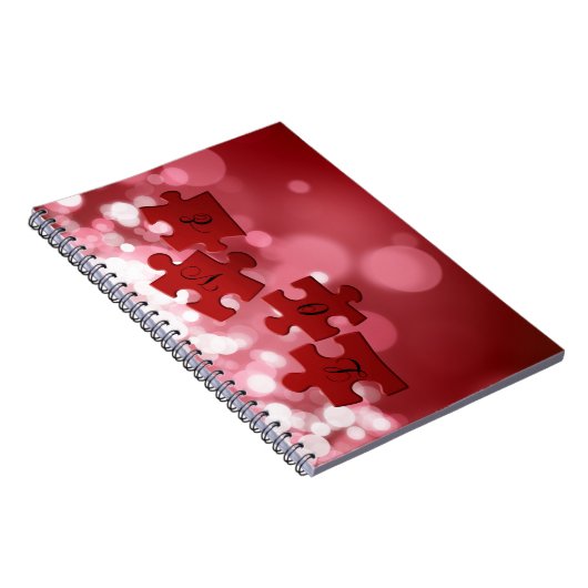 Liebe Skript Puzzle Pieces Notizblock (Rechte Seite)