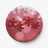 Liebe Skript Puzzle Pieces Pappteller (Vorderseite)