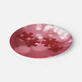 Liebe Skript Puzzle Pieces Pappteller