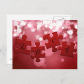 Liebe Skript Puzzle Pieces Postkarte (Vorne/Hinten)