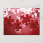 Liebe Skript Puzzle Pieces Postkarte (Vorderseite)