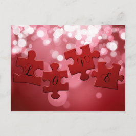 Liebe Skript Puzzle Pieces Postkarte