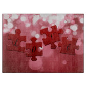 Liebe Skript Puzzle Pieces Schneidebrett (Vorderseite)