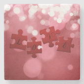 Liebe Skript Puzzle Pieces Steinuntersetzer (Vorderseite)