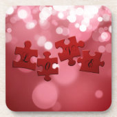 Liebe Skript Puzzle Pieces Untersetzer (Vorderseite)