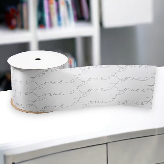 Liebe-Skript Schwarzweiß schreiben Satinband