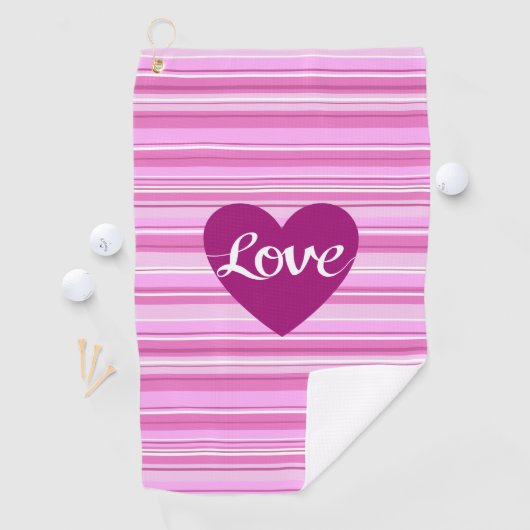 Liebe-Skript u. Herz auf Golfhandtuch (Insitu)