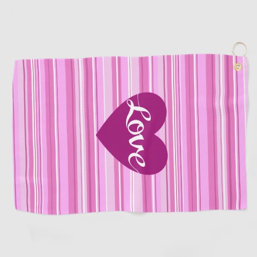 Liebe-Skript u. Herz auf Golfhandtuch (Horizontal)