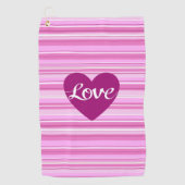 Liebe-Skript u. Herz auf Golfhandtuch (Vorderseite)