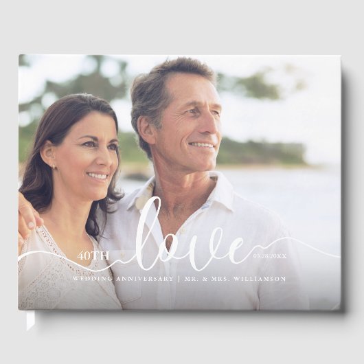 Liebe Skriptanfang Mehrfach-FotoCollage Gästebuch (Vorderseite)