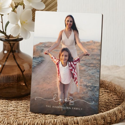 Liebe-Skripttypografie-Overlay-Foto Fotoplatte