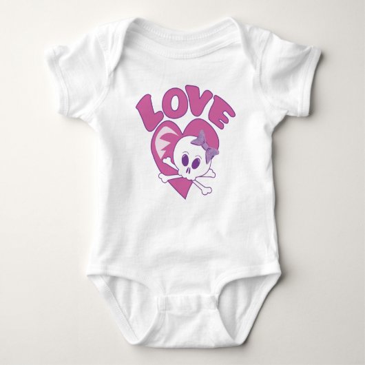 Liebe Skull Baby Strampler (Vorderseite)