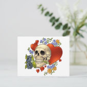 Liebe Skull - Skulls, Rose und Herzen von Al Rio Postkarte (Stehend Vorderseite)