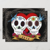 Liebe Skulls Einladung (Vorne/Hinten)