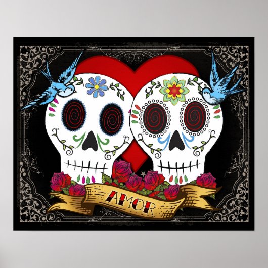 Liebe Skulls Poster/Print Poster (Vorne)