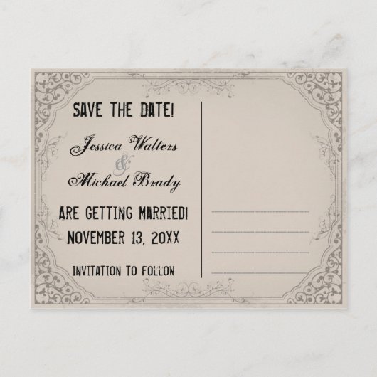 Liebe Skulls Save the Date Postkarte (Rückseite)