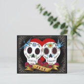 Liebe Skulls Save the Date Postkarte (Stehend Vorderseite)