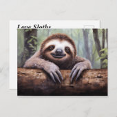 Liebe Sloths Feiertagspostkarte (Vorne/Hinten)