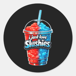 Liebe Slushies Cool Lustiger Sommer Slushy Trinken Runder Aufkleber