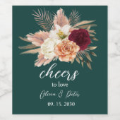 Liebe - Smaragdblaue Etikette Weinetikett (Einzelnes Label)