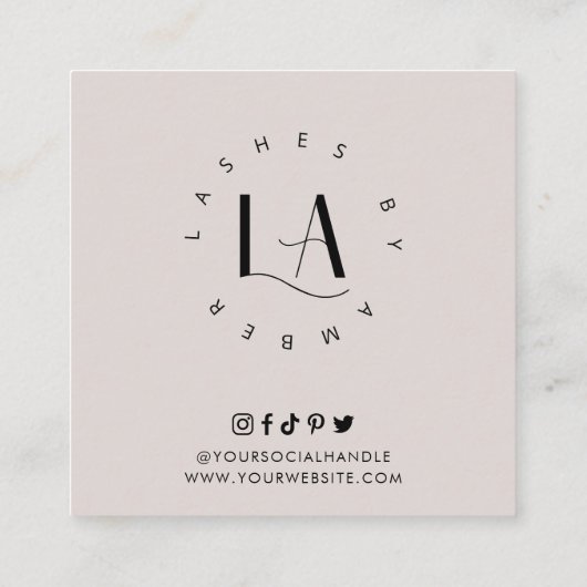 Liebe-Snap - Logos für soziale Medien - Moderne Sc Quadratische Visitenkarte (Rückseite)