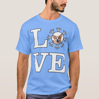 Liebe Snowflake Dog Pembroke Welsh Corgi791 T-Shirt