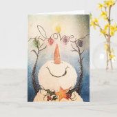 Liebe Snowman - Faltkarte Karte (Gelbe Blume)