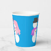 Liebe & Snowpeople - Blaugrün: Weihnachts-Party Pappbecher (Rechts)